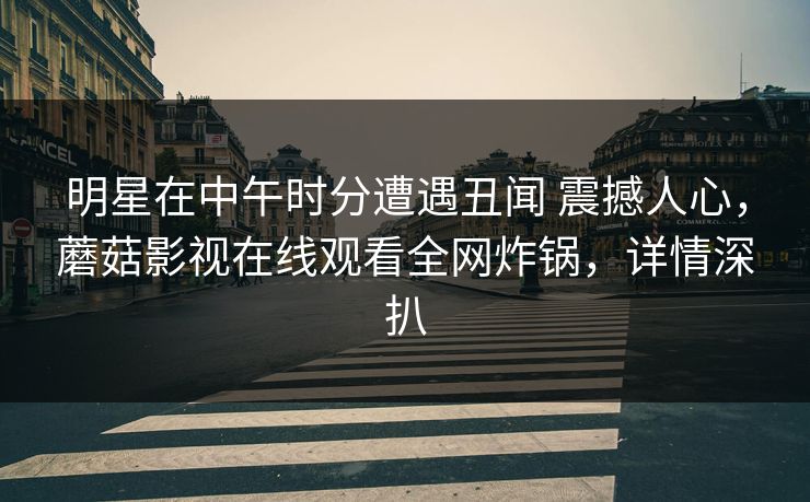 明星在中午时分遭遇丑闻 震撼人心，蘑菇影视在线观看全网炸锅，详情深扒