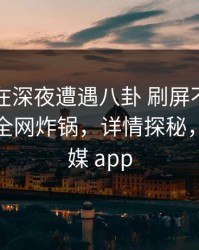 圈内人在深夜遭遇八卦 刷屏不断，蜜桃传媒全网炸锅，详情探秘，蜜桃传媒 app