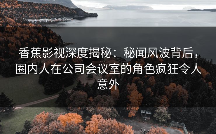 香蕉影视深度揭秘：秘闻风波背后，圈内人在公司会议室的角色疯狂令人意外